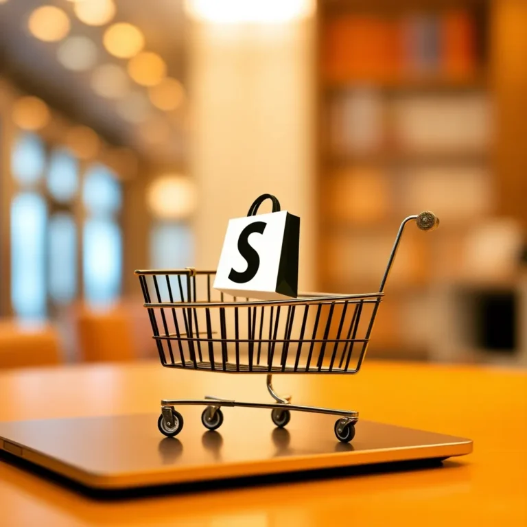 Modernes eCommerce Konzept mit Onlineshop und digitalen Technologien
