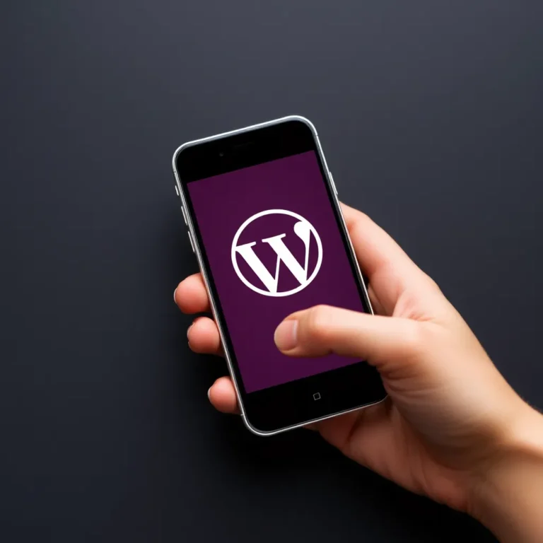 Verschiedene mobile Geräte mit geöffneten WordPress-App-Prototypen