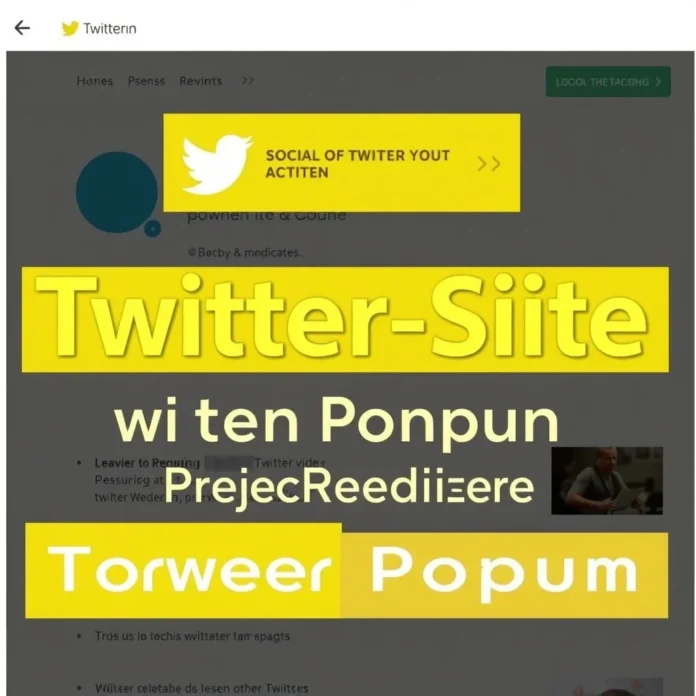 WordPress Webseite mit eingeblendetem Twitter Popup und Social Media Symbolen