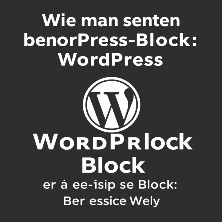 Fotorealistischer Schreibtisch mit offenem WordPress-Blockeditor und Code-Beispiel