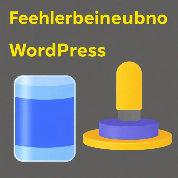 Laptop mit geöffnetem WordPress-Dashboard und Problemlösungs-Checkliste
