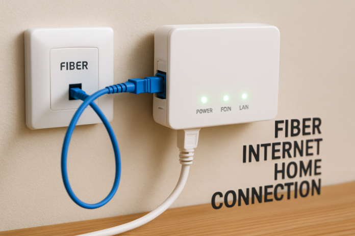 A fiber internet home connection
